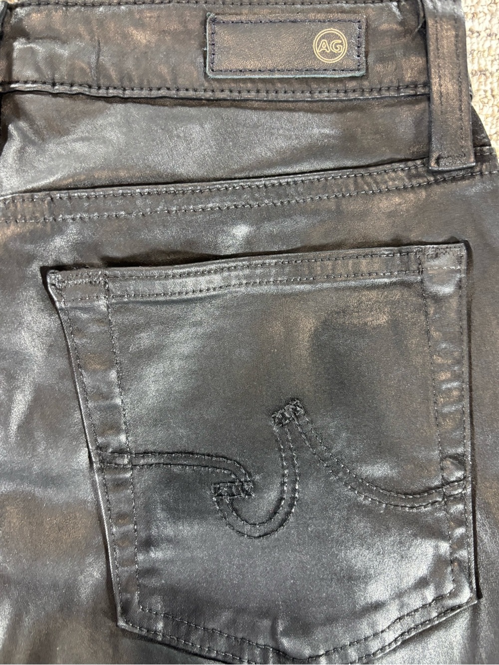 NEW AG Adriano Goldschmied Size 26R Black The Mari High Rise Straight Jeans